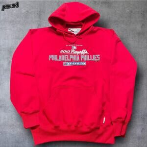 Philadelphia Phillies Hoodie Mens Large MLB 2010 Playoffs Therma Base Pullover